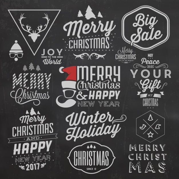 Vector gratuito colección de diseños de navidad