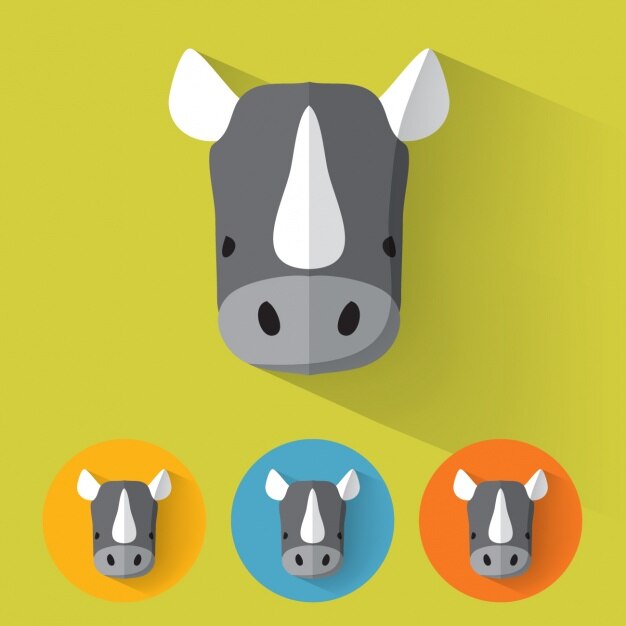 Vector gratuito colección de diseños de rinoceronte