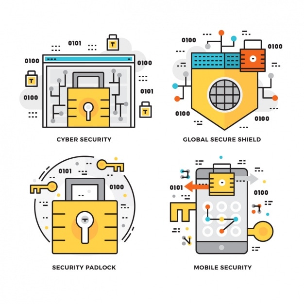 Vector gratuito colección de diseños de seguridad