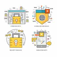 Vector gratuito colección de diseños de seguridad