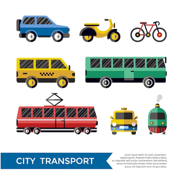 Vector gratuito colección de diseños de transporte