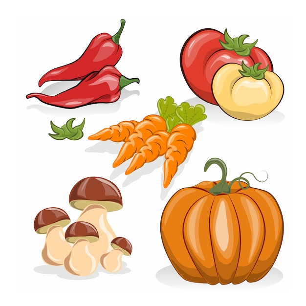 Vector gratuito colección de diseños de verduras