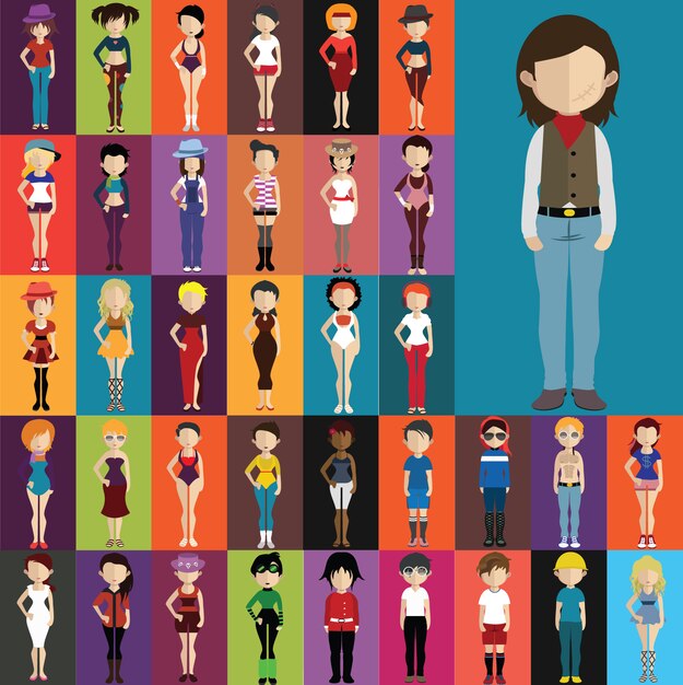 Colección de disfraces de personas