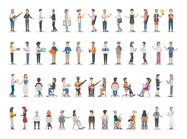 Vector gratuito colección de diversas personas ilustradas