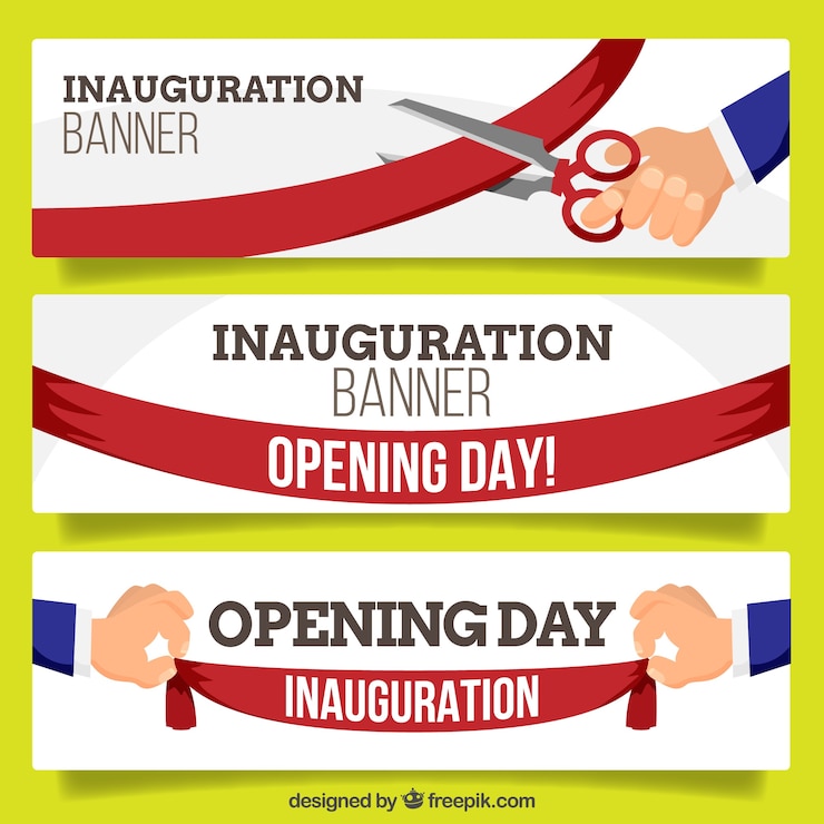 Vector gratuito colección divertida de banners de inauguración