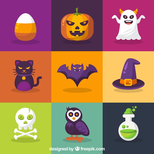 Vector gratuito colección divertida de halloween