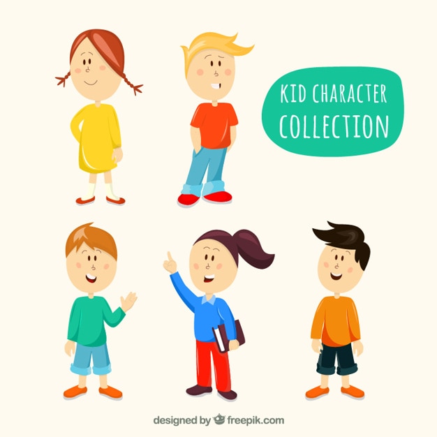 Vector gratuito colección de divertidos niños