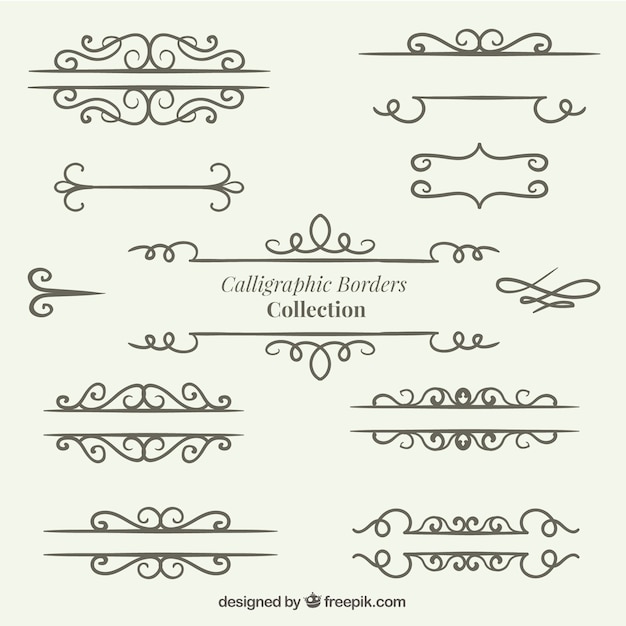 Colección de divisores dibujados a mano