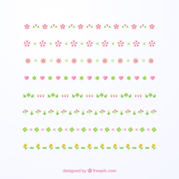 Colección de divisores con elementos florales