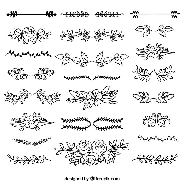 Colección de divisores con elementos florales