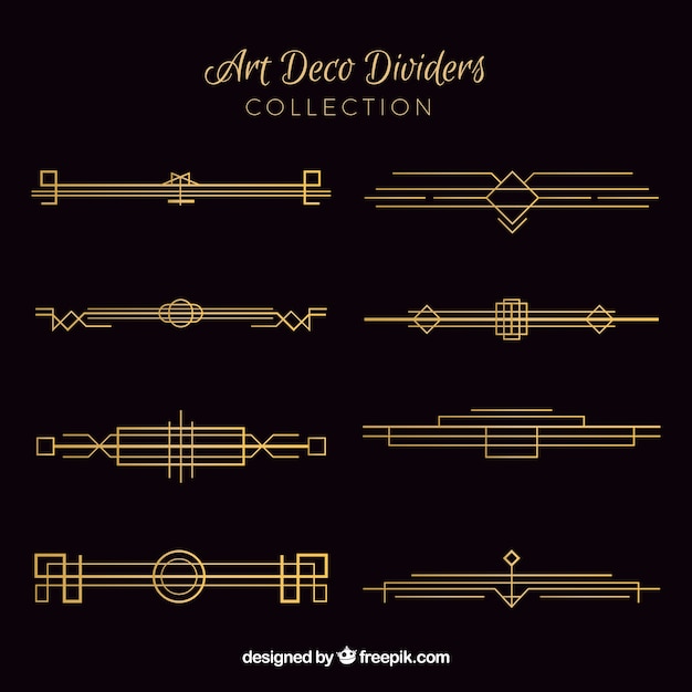 Colección de divisores en estilo arte deco