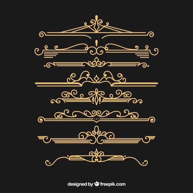 Vector gratuito colección de divisores en estilo arte deco