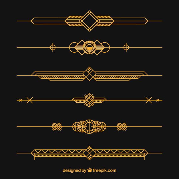 Colección de divisores en estilo arte deco