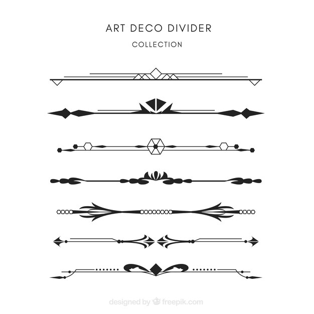 Colección de divisores en estilo arte deco