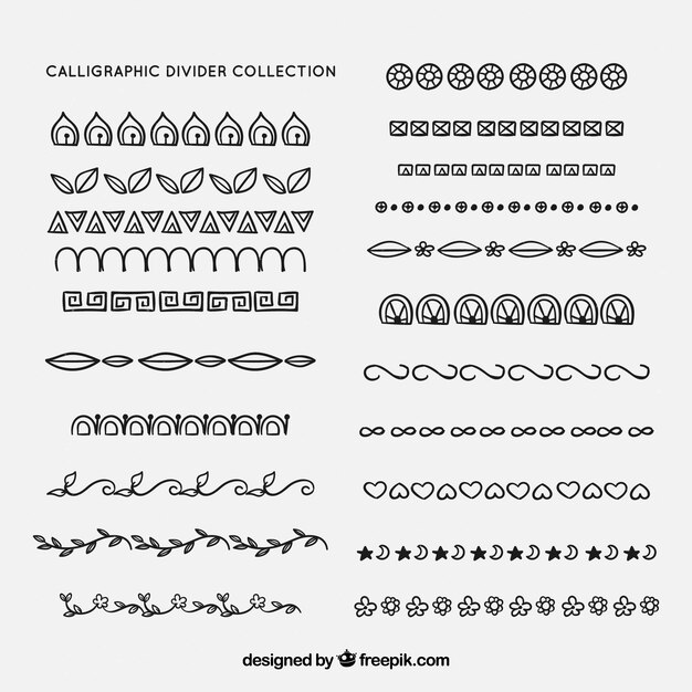 Colección de divisores en estilo caligráfico