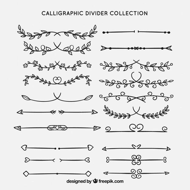 Colección de divisores en estilo caligráfico