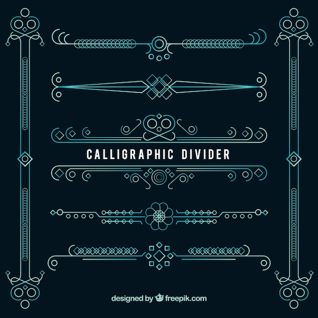 Colección de divisores en estilo caligráfico