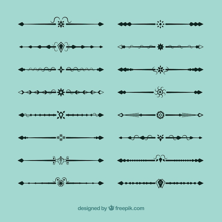 Vector gratuito colección de divisores en estilo caligráfico