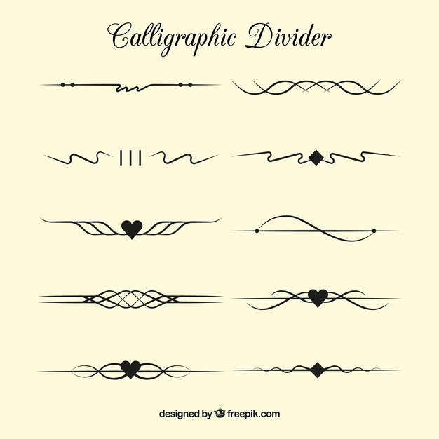 Colección de divisores en estilo caligráfico