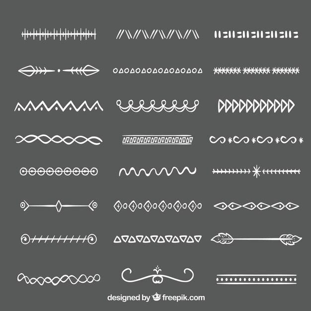 Colección de divisores en estilo hecho a mano