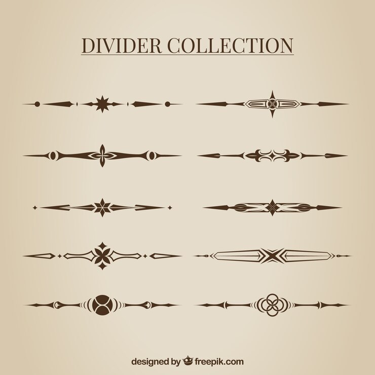 Vector gratuito colección de divisores en estilo hecho a mano