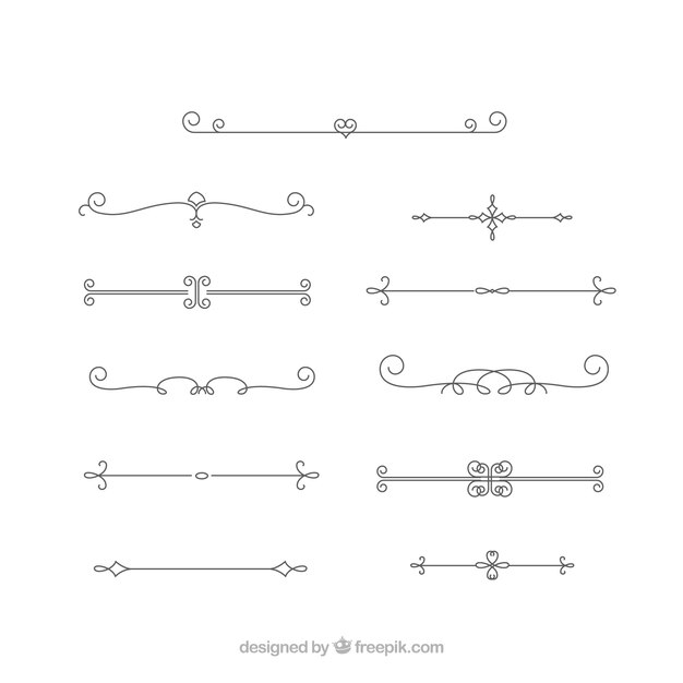 Colección de divisores en estilo vintage