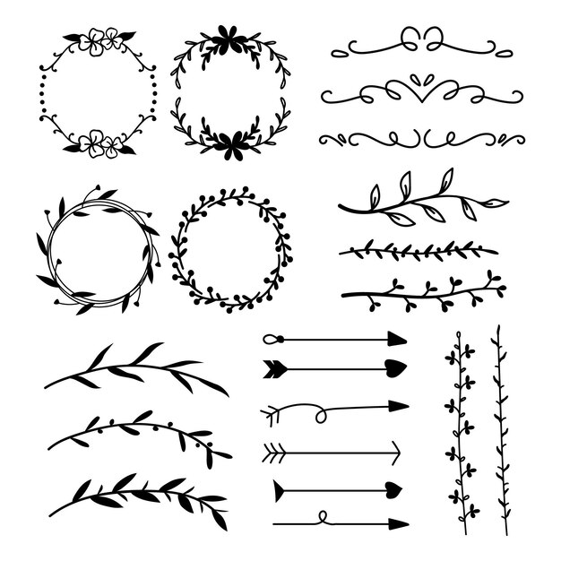 Colección de divisores ornamentales caligráficos