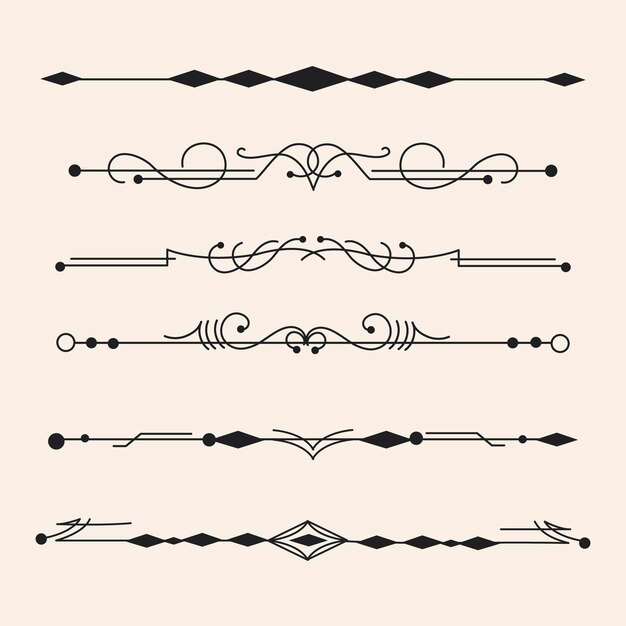 Colección de divisores ornamentales caligráficos