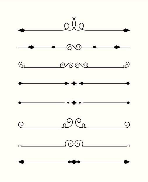 Colección de divisores ornamentales caligráficos