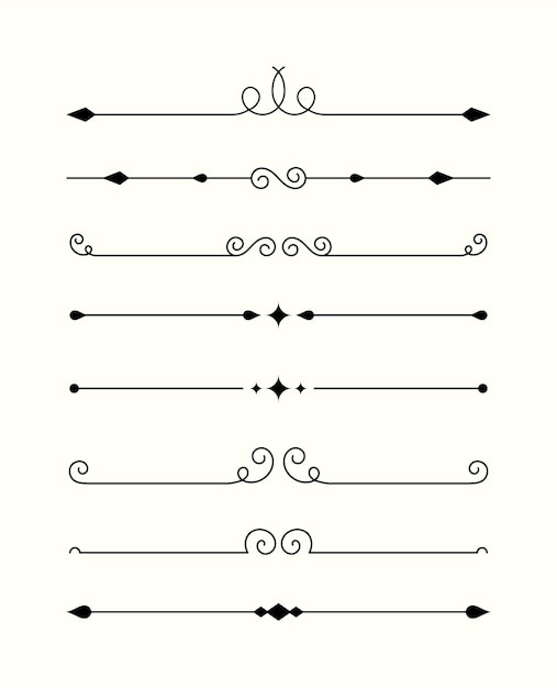 Colección de divisores ornamentales caligráficos