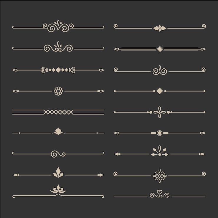 Vector gratuito colección de divisores ornamentales caligráficos