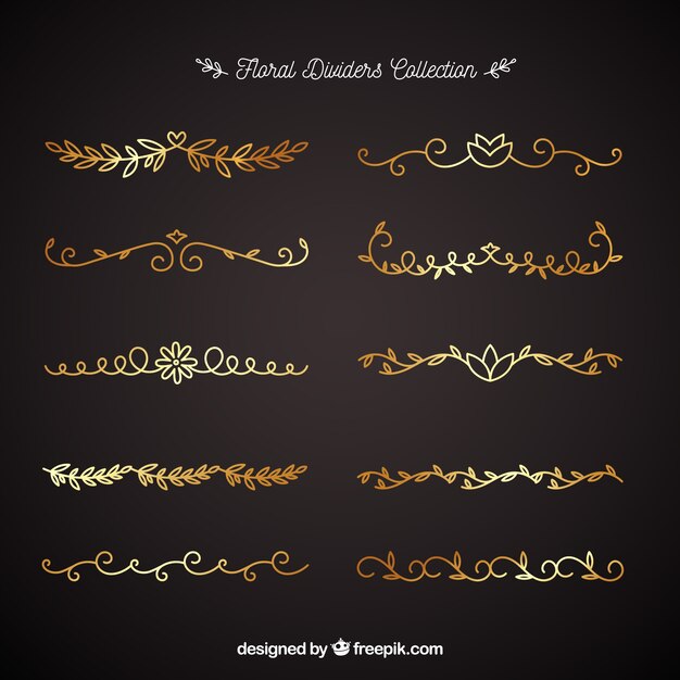 Colección de divisores con ornamentos florales