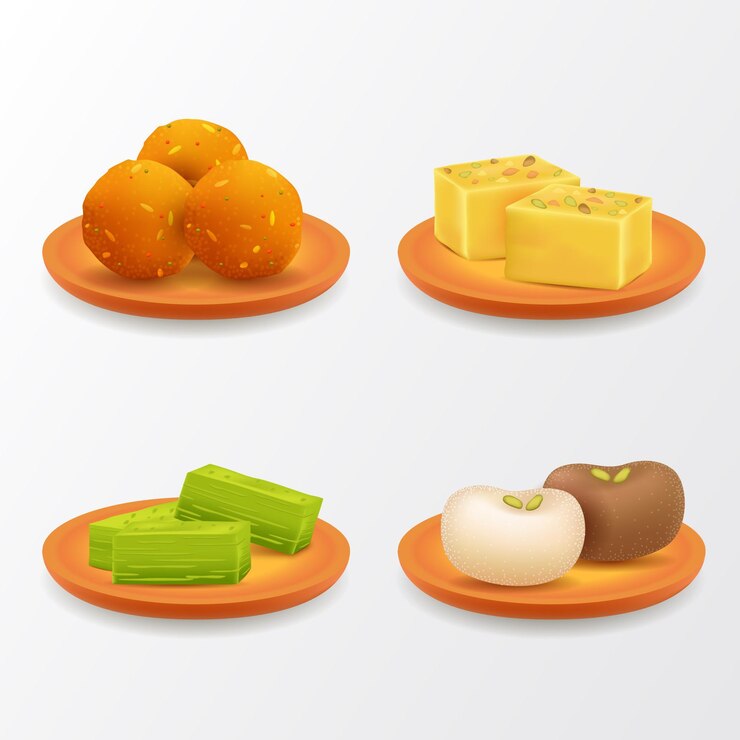 Vector gratuito colección dulce indio realista