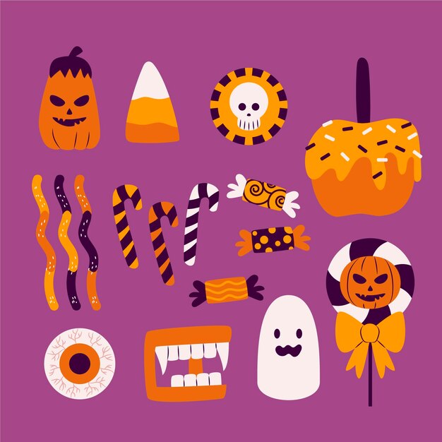 Colección de dulces de Halloween