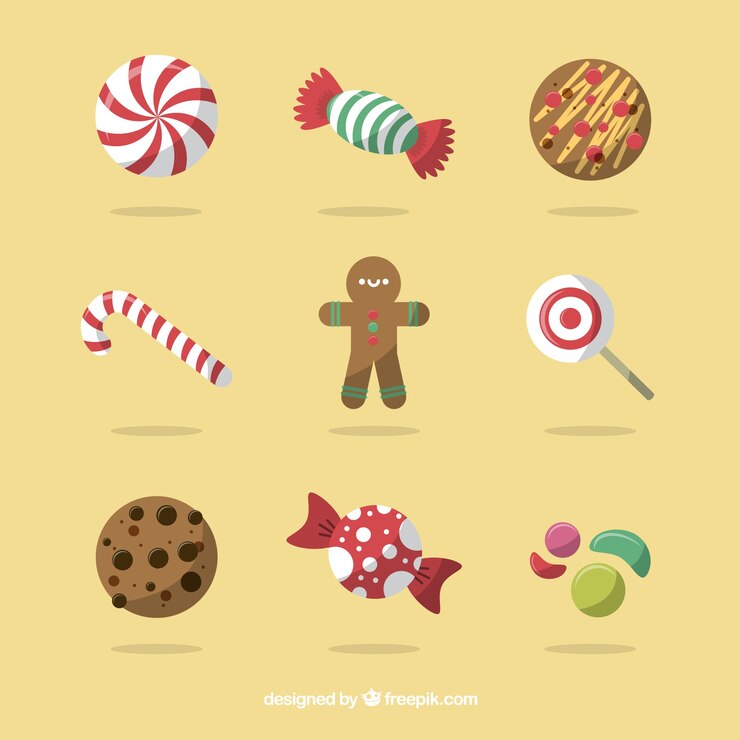 Vector gratuito colección de dulces navideños