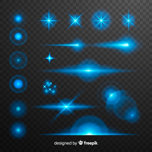 Colección de efecto de luces azules de tecnología