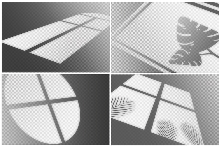 Vector gratuito colección de efecto de superposición de sombras transparentes