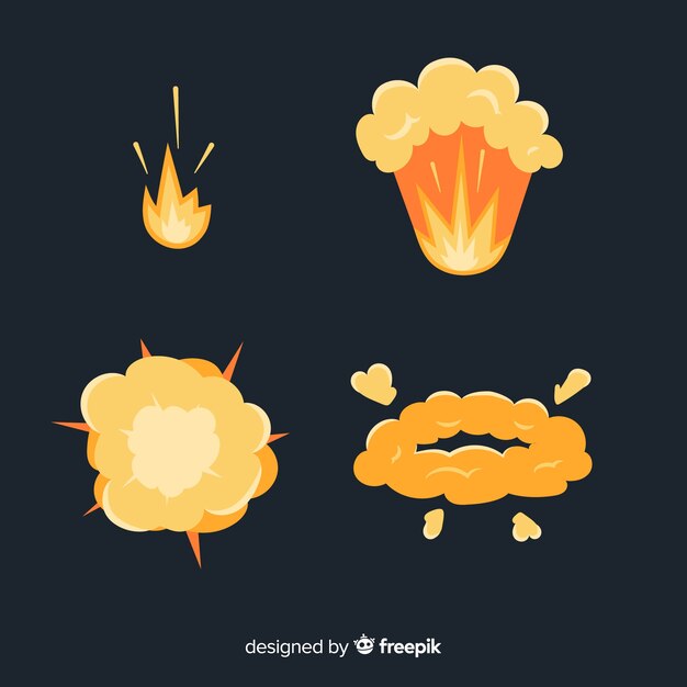 Colección de efectos de explosiones dibujos animados