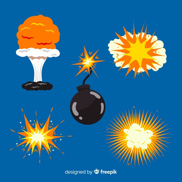 Colección de efectos de explosiones dibujos animados