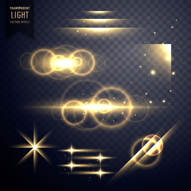Colección de efectos de luz transparente