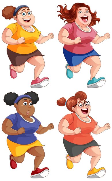 Colección de ejercicios para mujeres gordas que corren
