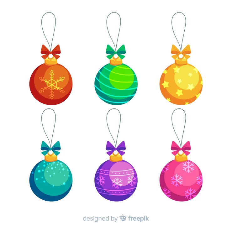 Vector gratuito colección elegante de bolas de navidad