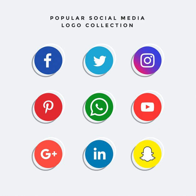 colección elegante de iconos de redes sociales