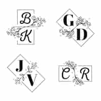 Vector gratuito colección elegante de monogramas de bodas