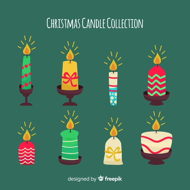 Colección elegante de velas de navidad