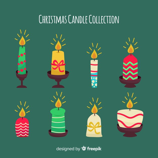 Colección elegante de velas de navidad
