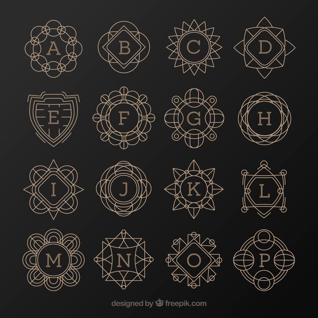 Colección de elegantes monogramas retro