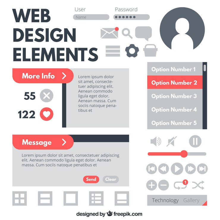Vector gratuito colección de elemento del web