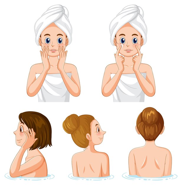 Colección de elementos de autocuidado de spa y sauna