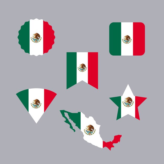 Colección de elementos de bandera de celebración de dia de la bandera